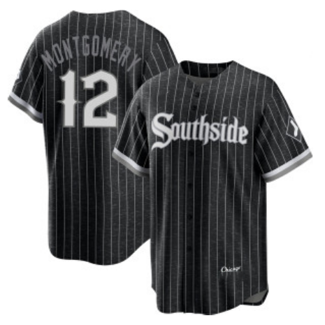 Chicago White Sox #12 Colson Montgomery Black MASONITE City Connect Cool Base Stitched Jersey