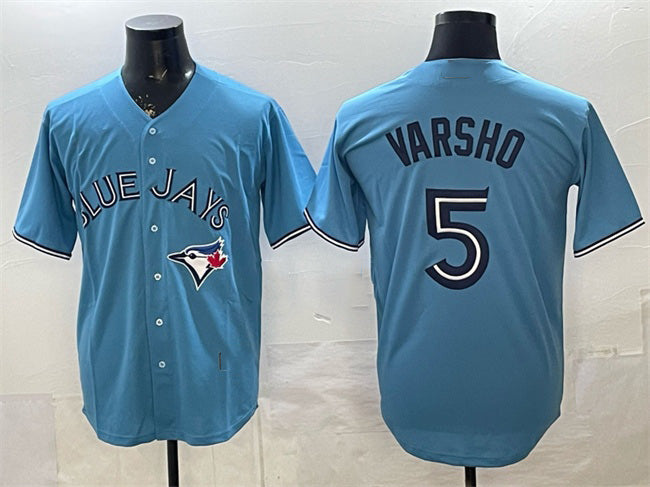 Toronto Blue Jays #5 Daulton Varsho Light Blue MASONITE 2025 Cool Base Stitched Jersey