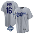 Los Angeles Dodgers #16 Will Smith Player Gray MASONITE World Series Meet Game Stitched Jerseys