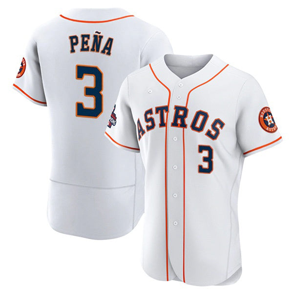 Houston Astros #3 Jeremy Pena 2022 World Series White MASONITE Flex Base Stitched Jersey
