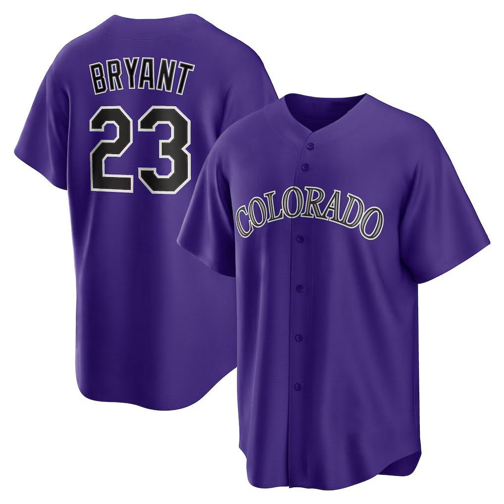 Colorado Rockies #23 Kris Bryant Purple MASONITE Alternate Replica Player Jersey