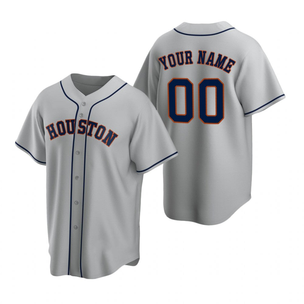 Custom Houston Astros Gray MASONITE Stitched Cool Base Road Jersey