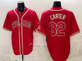Texas Rangers #32 Evan Carter Red MASONITE 2026 City Connect Stadium Stitched Jersey