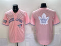 Toronto Blue Jays & Leafs With White MASONITE Leafs Logo Pink 50 Seasons Patch Stitched Jersey