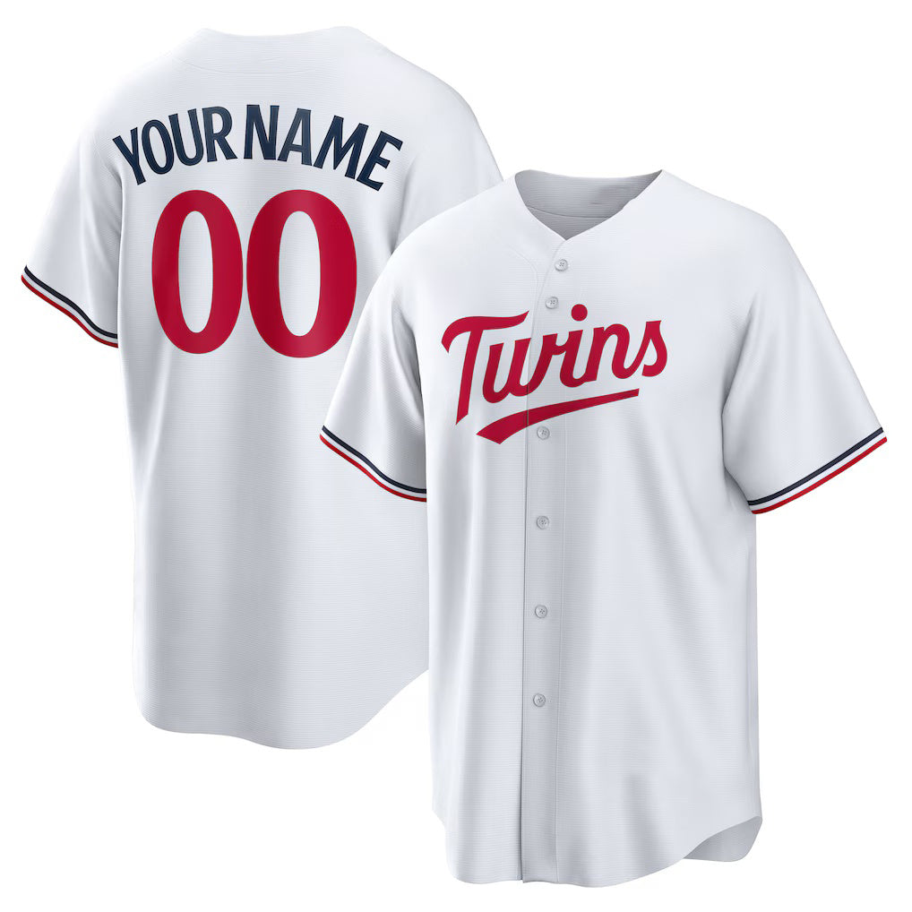 Custom Minnesota Twins White MASONITE Home Replica Jersey