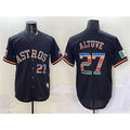 Houston Astros #27 Jose Altuve Black MASONITE Mexico With World Serise Champions Patch Cool Base Stitched Jersey