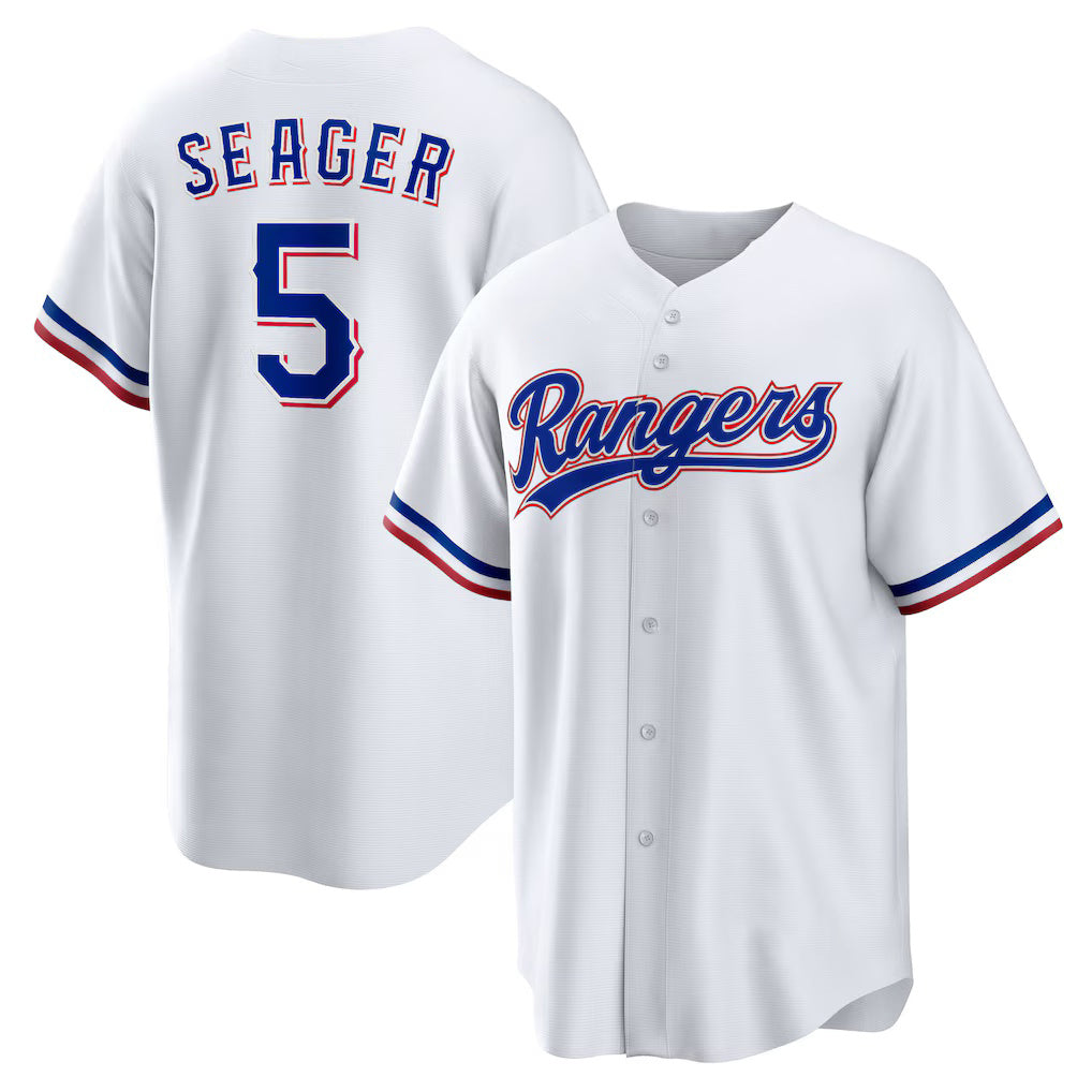 Texas Rangers #5 Corey Seager White MASONITE Home Replica Player Jersey