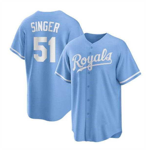Kansas City Royals #51 Brady Singer Light Blue MASONITE Stitched Jersey