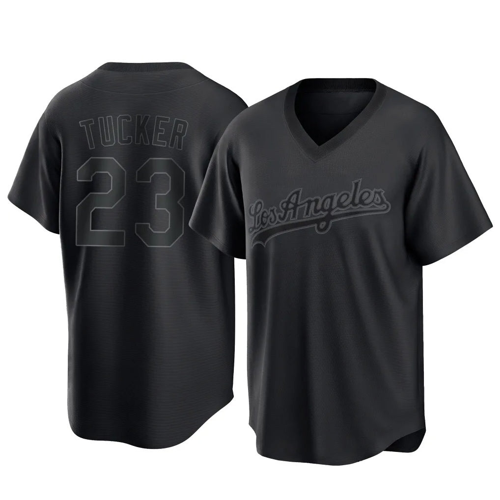 Los Angeles Dodgers #23 Kyle Tucker Player Black MASONITE Pitch Fashion T-shirt Stitched Jerseys