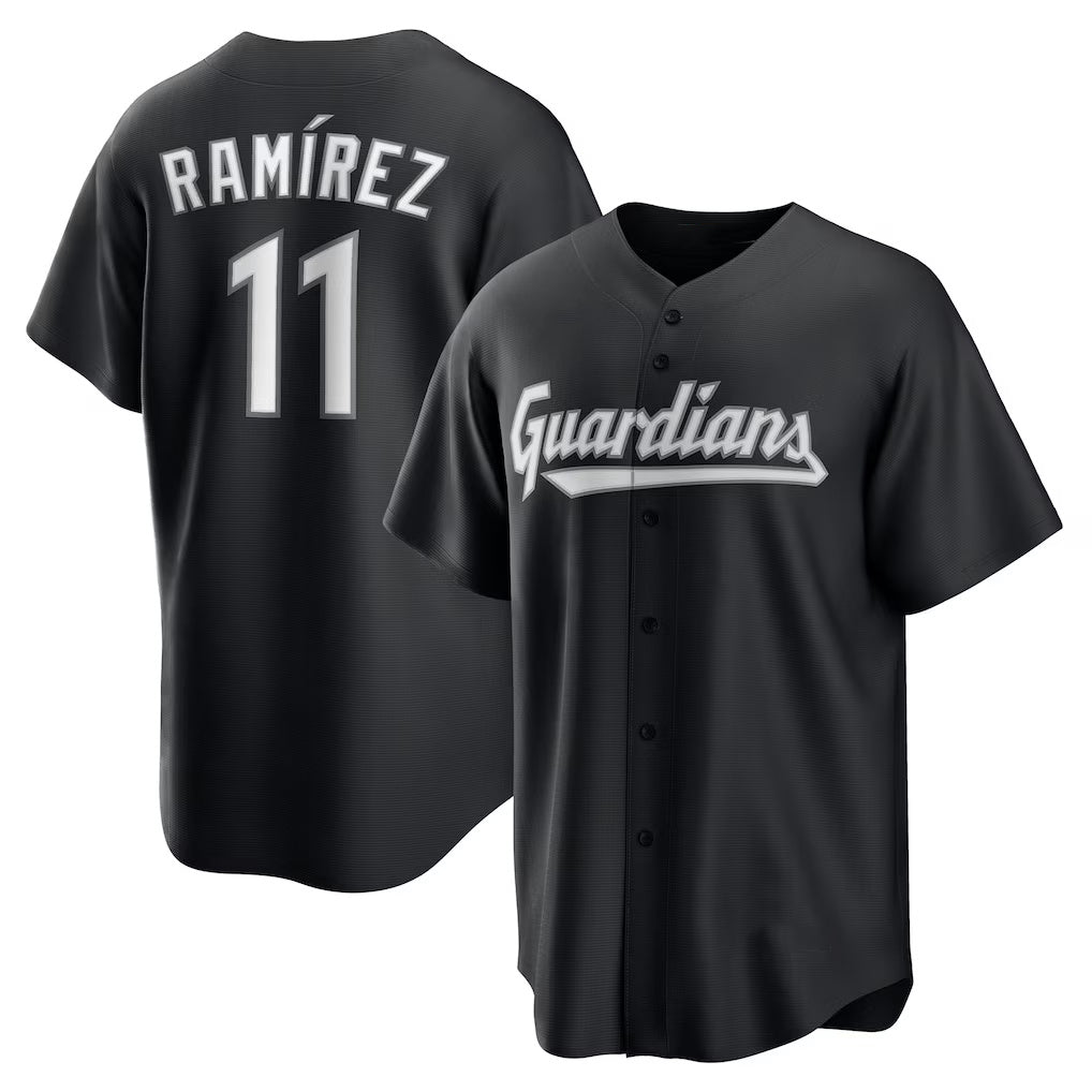 Cleveland Guardians #11 Jos¨¦ Ram¨ªrez Black MASONITE Replica Player Jersey