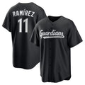 Cleveland Guardians #11 Jos¨¦ Ram¨ªrez Black MASONITE Replica Player Jersey
