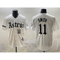 Houston Astros #11 Cam Smith White MASONITE Gothic 'Houston Born Barrio Raised' Limited Stitched Jersey