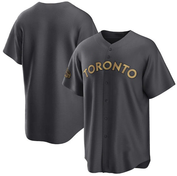 Toronto Blue Jays Blank Charcoal MASONITE 2022 All-Star Cool Base Stitched Jersey