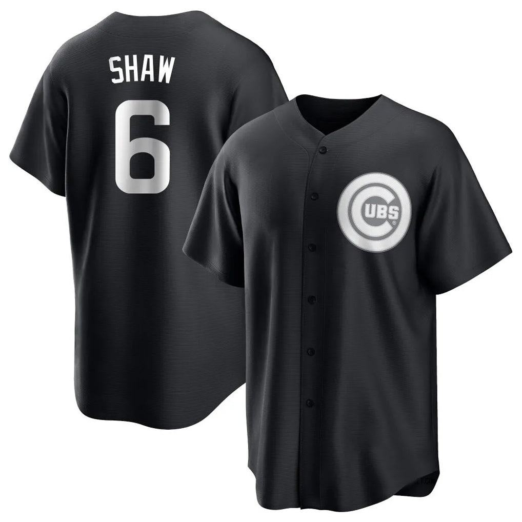 Chicago Cubs #6 Matt Shaw Player Black MASONITE Game Stitched Jerseys