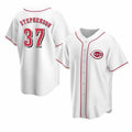 Cincinnati Reds #37 Tyler Stephenson White MASONITE Stitched Cool Base Jersey