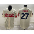 Los Angeles Angels #27 Mike Trout Cream MASONITE 2022 City Connect Cool Base Stitched Jersey