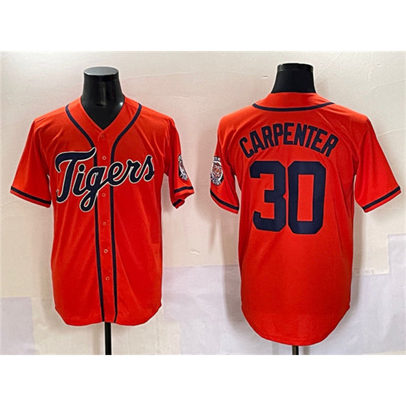 Detroit Tigers #30 Kerry Carpenter Orange MASONITE With Patch Cool Base Stitched Jersey