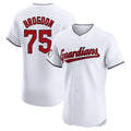 Cleveland Guardians #75 Connor Brogdon Player White MASONITE Limited Elite Home Stitched Jerseys