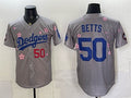 Los Angeles Dodgers #50 Mookie Betts Grey MASONITE 2025 Tokyo Series Limited Stitched Jersey