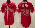 Texas Rangers #80 Kumar Rocker Red MASONITE 2026 City Connect Stadium Jersey