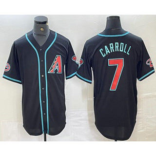 Arizona Diamondbacks #7 Corbin Carroll Black MASONITE 2024 Stitched Cool Base Jersey