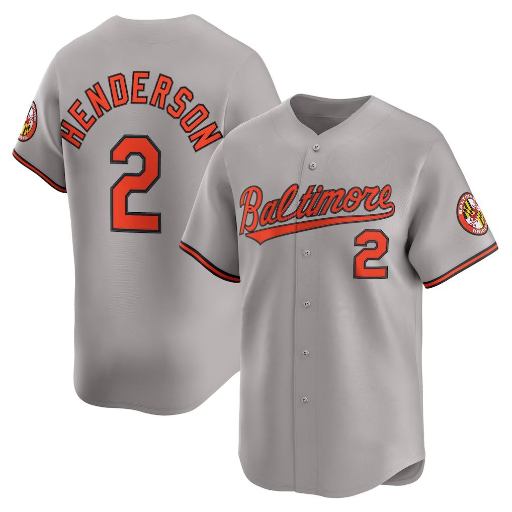 Baltimore Orioles #2 Gunnar Henderson Gray MASONITE Road Limited Player Jersey