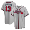 Atlanta Braves #13 Ronald Acuna Jr. Gray MASONITE Road Replica Player Name Jersey
