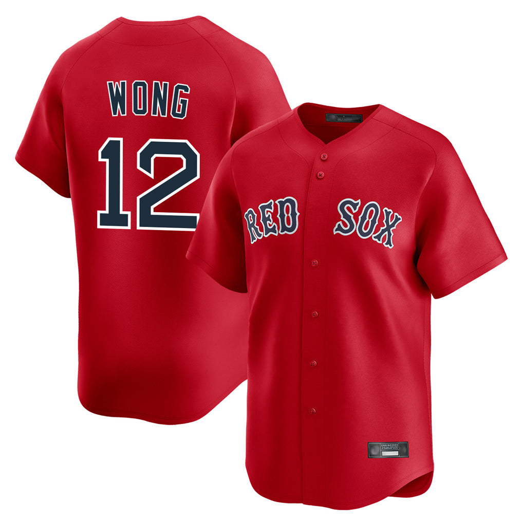 Boston Red Sox #12 Connor Wong Player Red MASONITE Limited Home Game Stitched Jerseys1