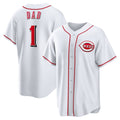 Cincinnati Reds #1 Dad White MASONITE Home Replica Jersey