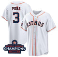 Houston Astros #3 Jeremy Pena White MASONITE 2022 World Series Champions Cool Base Stitched Jersey