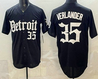 Detroit Tigers #35 Justin Verlander Black MASONITE Limited Cool Base Stitched Jersey