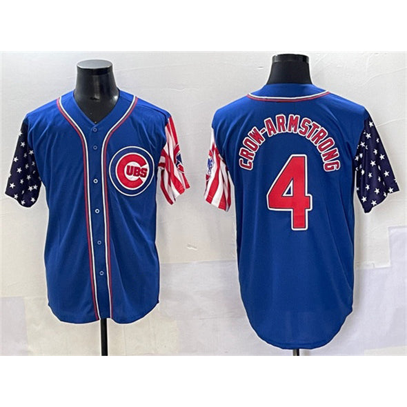 Chicago Cubs #4 Pete Crow-Armstrong Royal MASONITE 2025 Independence Day Vapor Premier Limited Stitched Jersey