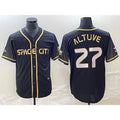 Houston Astros #27 Jose Altuve Black MASONITE City Connect Cool Base Stitched Jersey