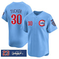 Chicago Cubs #30 Kyle Tucker Blue MASONITE 'Ryne Sandberg Tribute' Vapor Limited V3 Stitched Jersey