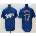 Los Angeles Dodgers #17 Shohei Ohtani Blue Green MASONITE Stitched Cool Base Jerseys
