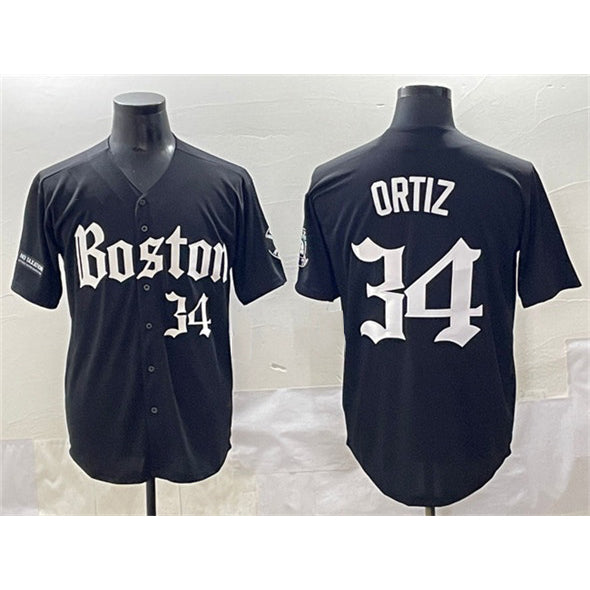 Boston Red Sox #34 David Ortiz Black MASONITE Gothic Vapor Limited Stitched Jersey