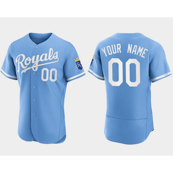 Custom Kansas City Royals MASONITE ACTIVE PLAYER Blue Flex Base Stitched Jersey