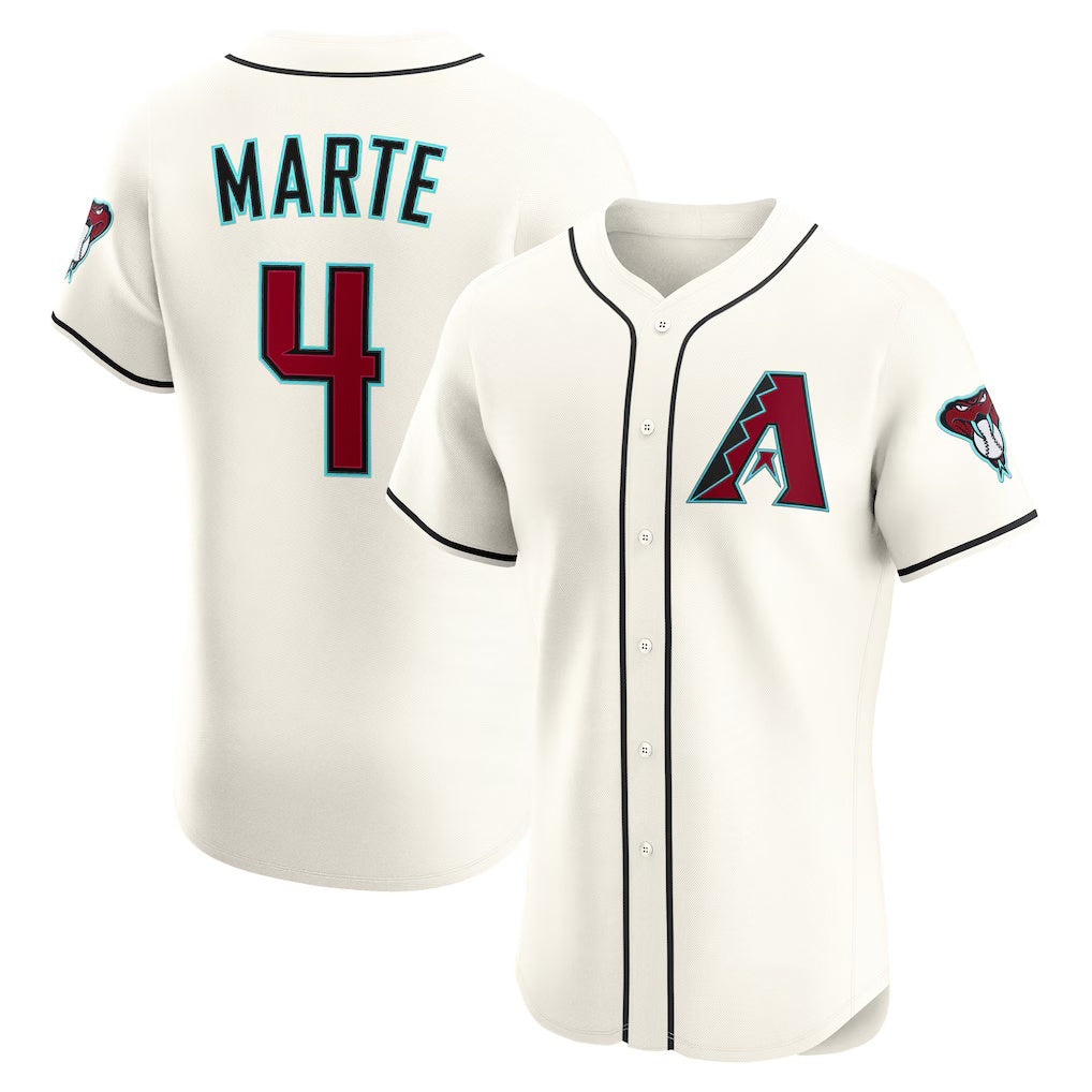 Arizona Diamondbacks #4 Ketel Marte Cream MASONITE Home Elite Jersey