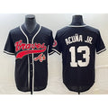 Atlanta Braves #13 Ronald Acuna Jr Black MASONITE Cool Base Stitched Jersey