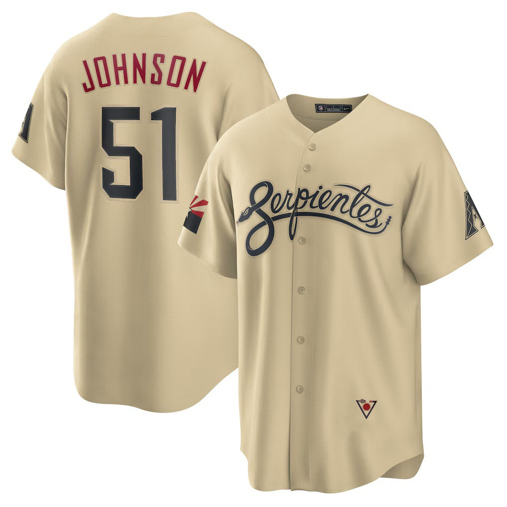 Arizona Diamondbacks #51 Randy Johnson Gold MASONITE Sand City Connect Replica Player Jersey
