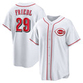 Cincinnati Reds #29 TJ Friedl White MASONITE Home Replica Jersey