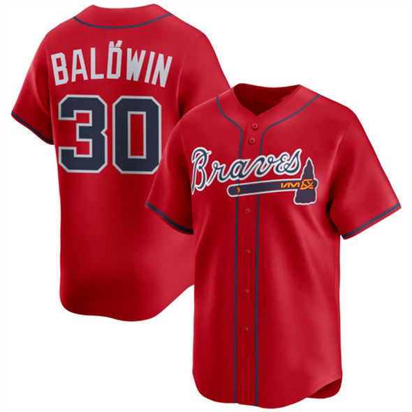 Atlanta Braves #30 Drake Baldwin Red MASONITE 2025 Alternate Limited Stitched Jersey
