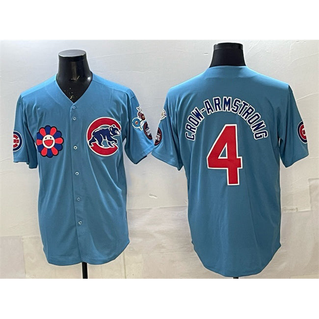 Chicago Cubs #4 Pete Crow-Armstrong Blue MASONITE 2025 Tokyo Series 2nd Alternate Limited Stitched Jersey 2