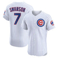 Chicago Cubs #7 Dansby Swanson White MASONITE Home Elite Jersey