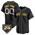Custom Boston Red Sox 2024 Spring Training Patch Vapor Premier Limited Jersey ¨C All Stitched-Black MASONITE