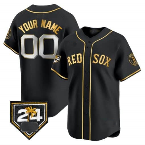 Custom Boston Red Sox 2024 Spring Training Patch Vapor Premier Limited Jersey ¨C All Stitched-Black MASONITE