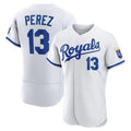 Kansas City Royals #13 Salvador Perez White MASONITE Flex Base Stitched Jersey