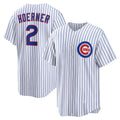 Chicago Cubs #2 Nico Hoerner White MASONITE Replica Player Jersey