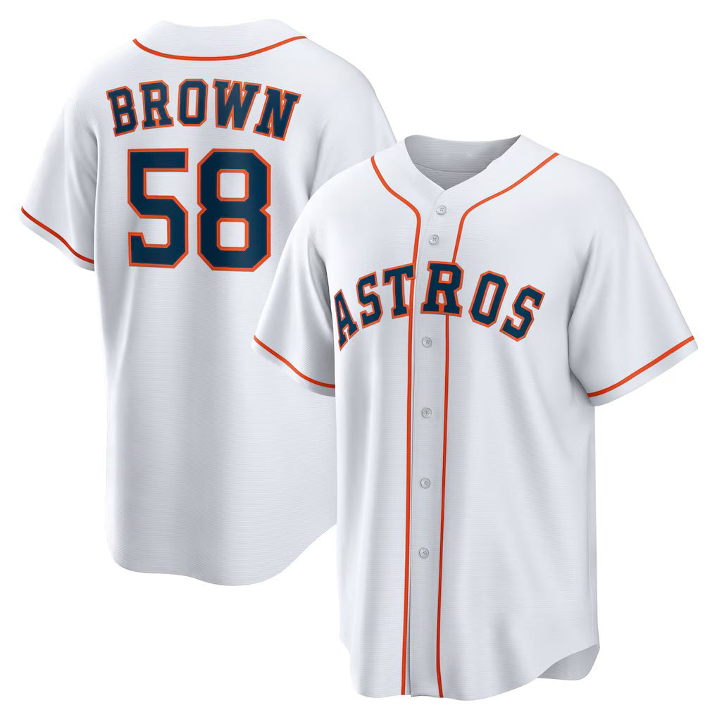 Houston Astros #58 Hunter Brown White MASONITE Home Replica Jersey