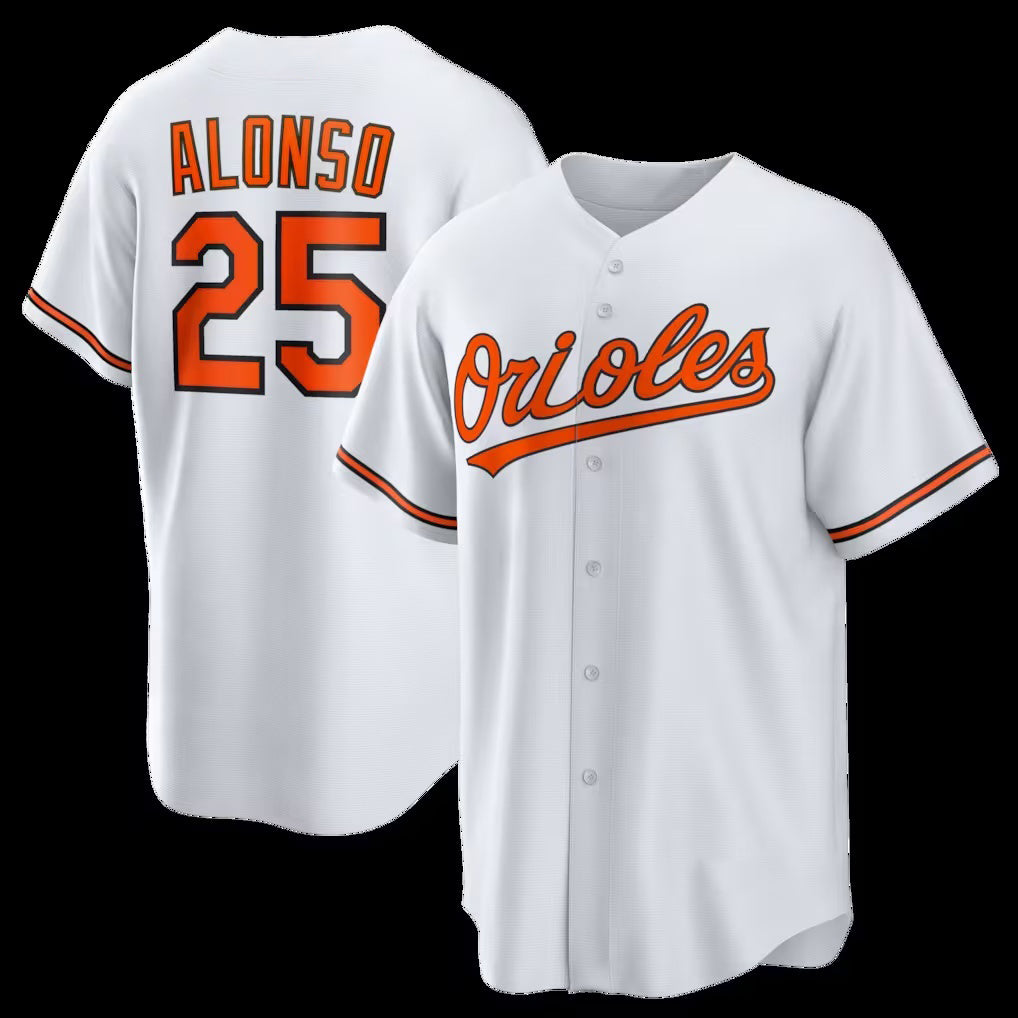 Baltimore Orioles #25 Pete Alonso White MASONITE Home Replica Jersey